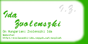 ida zvolenszki business card